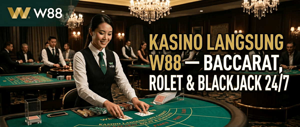 Kasino Langsung W88 — Baccarat, Rolet & Blackjack 24/7 dengan Dealer Sebenar